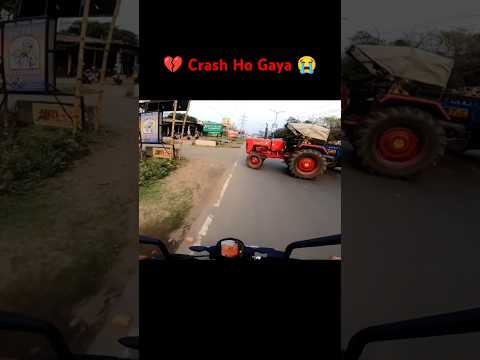 Crash Ho Gaya 😢 Tractor Ke Sath 😰 #bikerider​ #motovlog​ #racing​ #superbike​ #viral​ #shorts​ #ktm​
