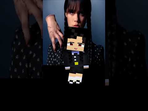 POI POI BAD WEDNESDAY ADDAMS KICK THE CHICKEN | NETFLIX - MINECRAFT ANIMATION #shorts