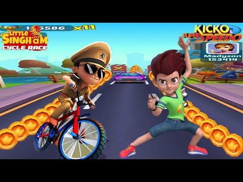 Little Singham Cycle Race V/S Kicko Super Speedo - Best Android/iOS Gameplay HD
