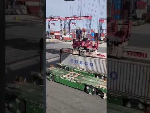 Driverless Trucks in Shanghai Port!#automobile #china #shanghai #travel #shortvideo #viralshorts