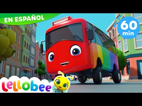 10 pequeños autobuses de colores 🌈🚌 | Caricaturas - Canciones Infantiles 🎵 | Lellobee