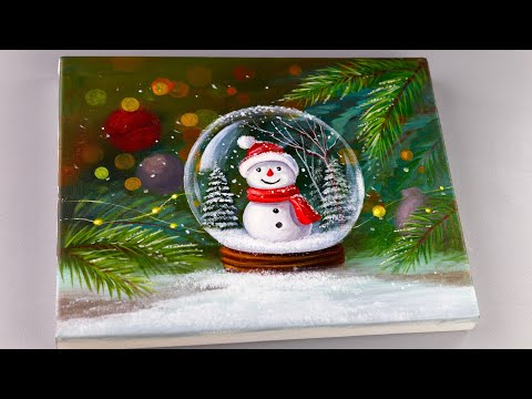 Cozy Snowman Acrylic Painting Tutorial | Step-by-Step Winter Painting for Christmas