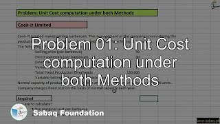 Problem 01: Unit Cost computation under both Methods