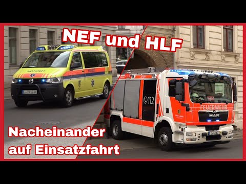 🚑NEF KTOW fährt an Feuerwache vorbei🚒HLF 20 FF Leipzig-Süd rückt aus und fährt hinterher🚨🔊