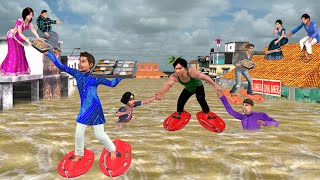 Walking on Water Shoes Floods Rescue Floating Plastic Shoe Hindi Kahaniya Moral Stories Comedy Video