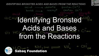 Identifying Bronsted Acids and Bases from the Reactions