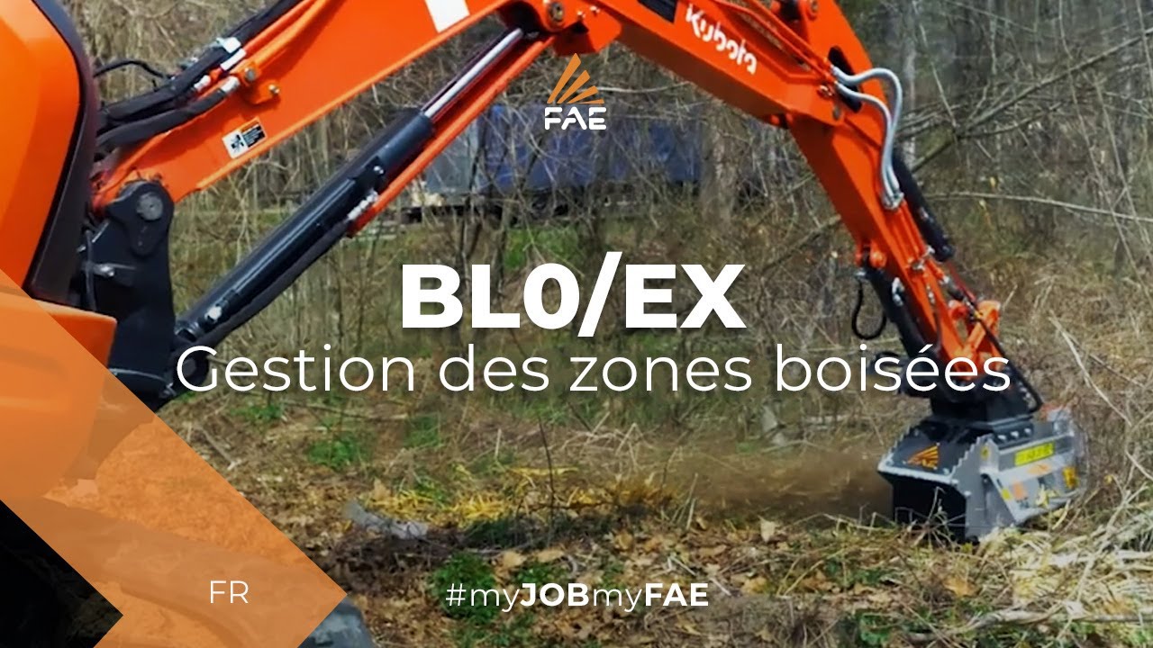 Video - FAE BL0/EX - Le broyeur forestier FAE BL0/EX monté sur une pelle Kubota