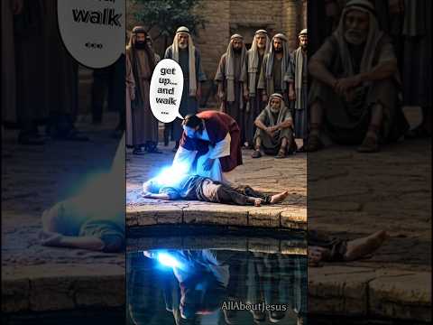 Jesus heals the paralyzed man at the pool of Bethesda#jesus #jesusheals #jesuslovesyou#shorts