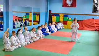 Egzamin na biały pas -6 KYU- dla dzieci z klasy sportowej JUDO