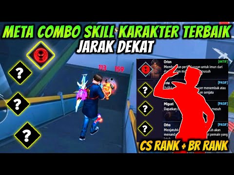 TOP 6 KOMBINASI SKILL KARAKTER JARAK DEKAT FF UPDATE | BR-RANK & CS-RANK - FREE FIRE INDONESIA