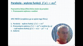 Parabola - wykres funkcji f(x)=ax^2  - Matematyka Liceum i Technikum