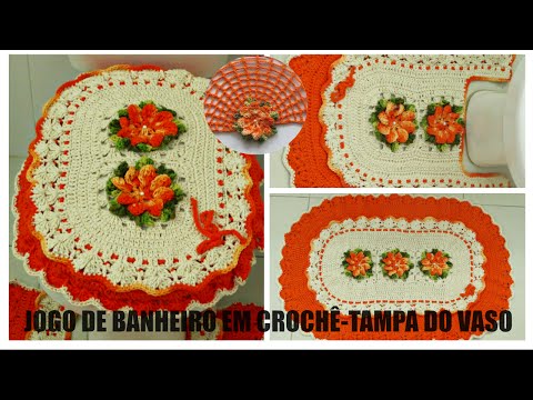 Jogo de Banheiro em Crochê -Tampa do Vaso