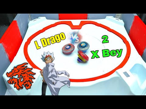 L Drago Destructor Vs 2 Beyblade X Beys Same Time Battle | Kon Jitega ?