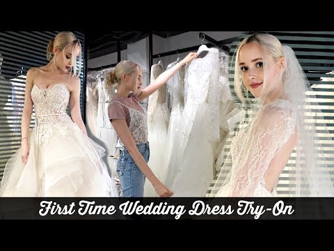 TRYING ON WEDDING DRESSES FOR THE FIRST TIME
