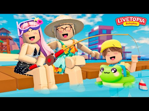 ROTINA DIA DE PESCARIA EM FAMÍLIA! Family Roleplay Livetopia - ROBLOX