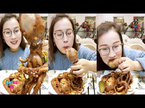 【Mukbang ASMR Seafood】She is very greedy to eat seafood lobster, octopus, crab 。47