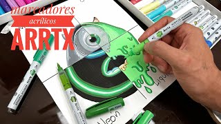 Dibujando a Mike Wazowski con Marcadores Acrílicos ARRTX 🤩 @arrtxglobal