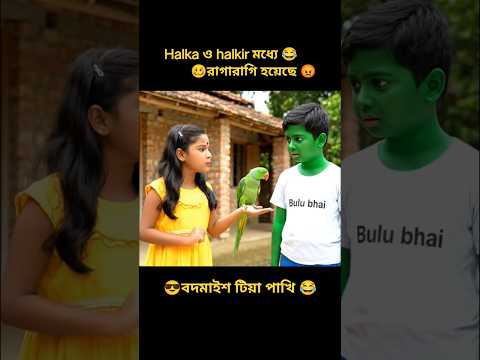 halka ও হালকার মধ্যে রাগারাগি 😡 হয়ে গেল টিয়া পাখির জন্য 🥴 | Bengali funny Video #funny #shorts