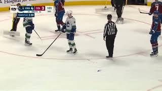 Fan throws Candy at Elias Pettersson, a breakdown