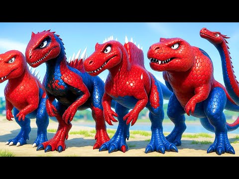 Con Khủng Long Bạo Chúa Siêu Nhân Nhện T ReX  chiến đấu với Khủng Long Spider Man - khung log