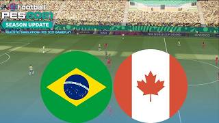BRAZIL VS CANADA! A HUGE U20 WOMEN'S FOOTBALL BATTLE! • PES 2021 GAMEPLAY • AZORFOOTBALL