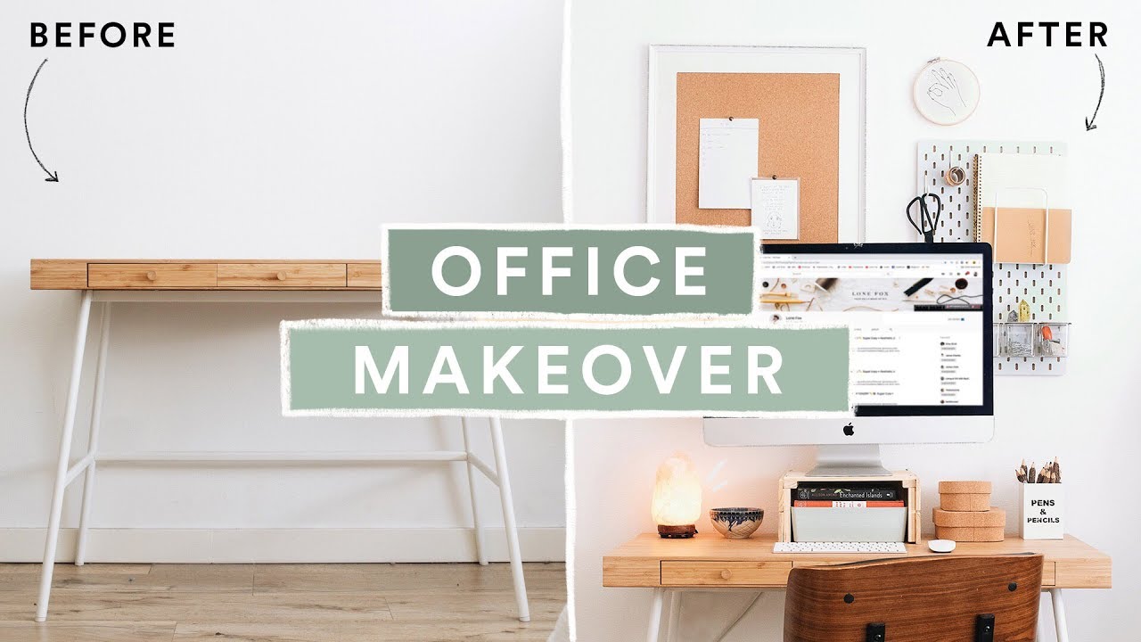 Diy home office / desk makeover - super affordable + aesthetic Lone Fox