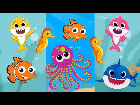 Baby Shark song dance under seaworld with Dolphin octopus Animals Sea | Kids song family