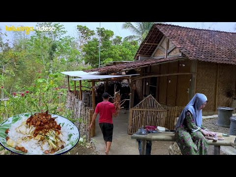 membuat sego tahu kesukaan suami, sarapan pagi berdua ,masakan desa