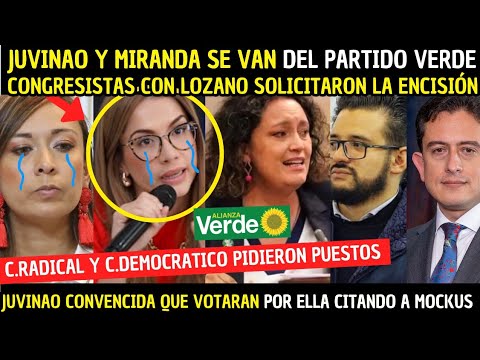 JUVINAO Y MIRANDA SE VAN DEL PARTIDO.LOZANO SOLICITÓ ENCISIÓN.CRADICAL Y URIBISTAS PIDIERON PUESTOS