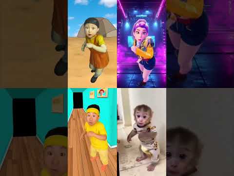 Baby Monkey, Rumi KPop Dh, Squid Game Surprised😂🤩😅