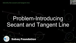 Problem-Introducing Secant and Tangent Line