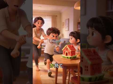 🍉 食べちゃダメ!スイカを巡る姉弟ゲンカの結末が予想外すぎ 😂 #Shorts