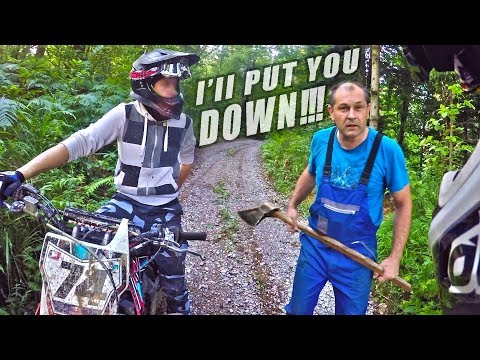 Angry Man Attack Dirt Bikers - Riders VS Hillbilly 2018