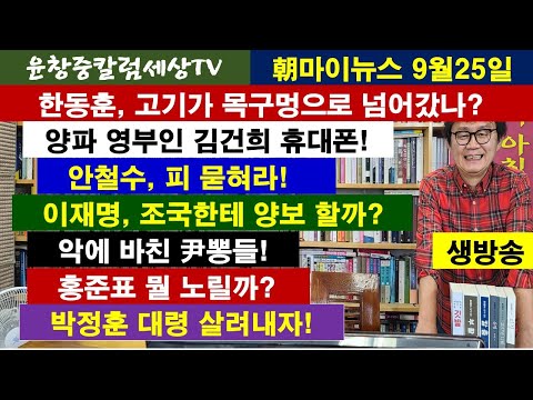 한동훈, 고기가 목구멍으로 넘어갔나? #양파 영부인 김건희 휴대폰 #안철수, 피 묻혀라 #이재명, 조국한테 양보할까 #악에 바친 尹뽕들 #홍준표 뭘 노릴까 #박정훈 대령 살려내자