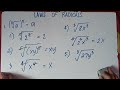 Laws of Radicals and Simplification