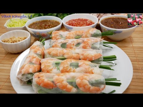 Cách làm Gỏi Cuốn để lâu không Dính - Cách Pha 3 Loại Nước Chấm Gỏi Cuốn Summer rolls by Vanh Khuyen