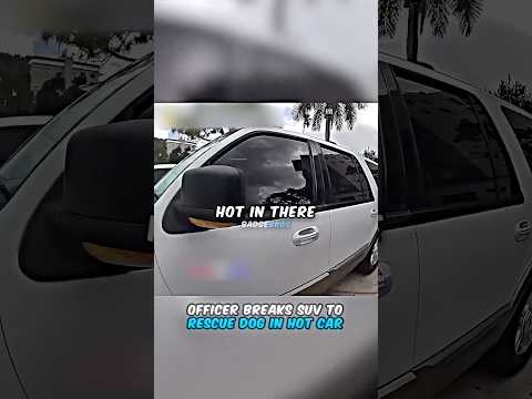 Officer Breaks SUV To Save Dog In Hot Car 😰