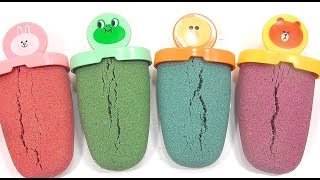 DIY How To Make Colors Kinetic Sand Icecream Learn Colors Slime