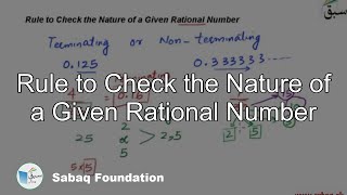 Rule to Check the Nature of a Given Rational Number