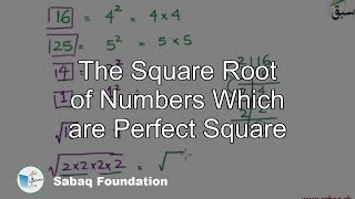 The Square Root of Numbers Which are Perfect Square