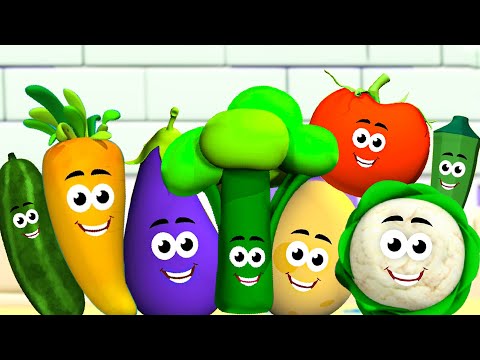 Ten Little Vegetables, Jumping on the Bed Rhyme for Kids