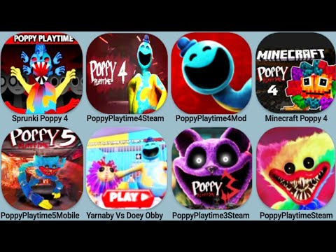 Sprunki Poppy Playtime 4, Poppy Playtime 4+5 Mobile, Poppy 4 Steam, Poppy4 Minecraft,Yarnaby Vs Doey