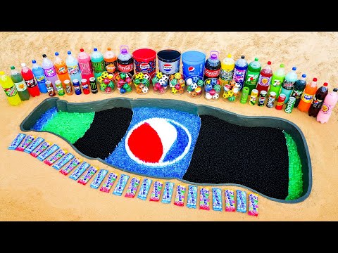 How to Make Giant Pepsi bottle with Orbeez & Cement, Experiment Coca Cola, Fanta and Mentos vs Sodas