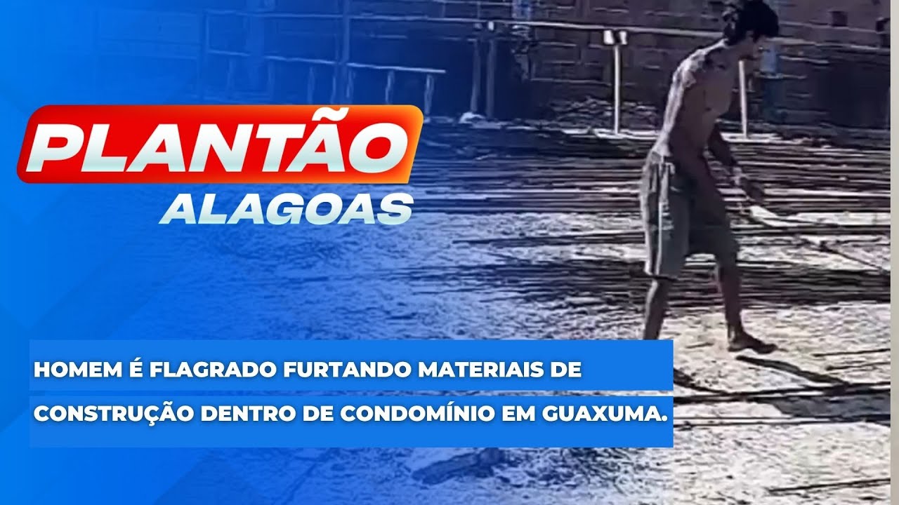 Homem &eacute; flagrado furtando materiais de constru&ccedil;&atilde;o dentro de condom&iacute;nio em Guaxuma.