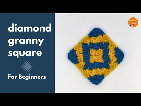 EASY CROCHET: How to Crochet a Diamond Granny Square for Beginners | Uninterrupted Crochet Footage