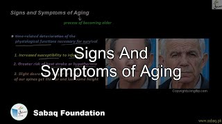 Signs And Symptoms of Aging
