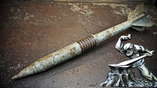 Armor-piercing blade made from a sabot projectile.