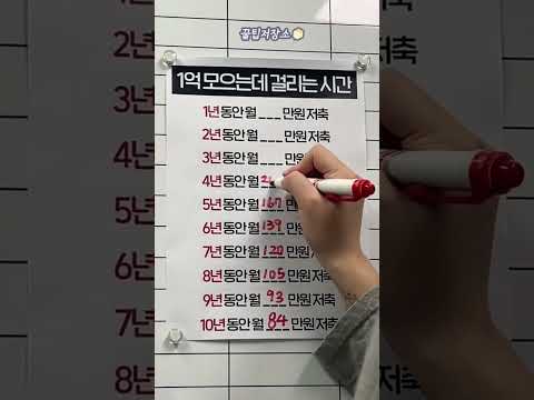 1억을 모으는데 걸리는 시간