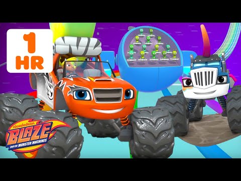 Blaze's SILLY Monster Machine Rescue Missions 🤪 w/ Crusher | 1 Hour | Blaze and the Monster Machines