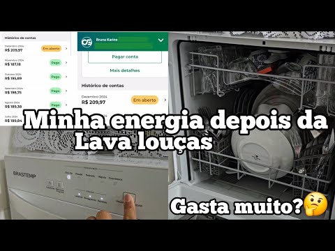 LAVA LOUÇAS GASTA MUITA ENERGIA? MOSTREI MINHAS CONTAS + DICA DE COMO ECONOMIZAR ENERGIA